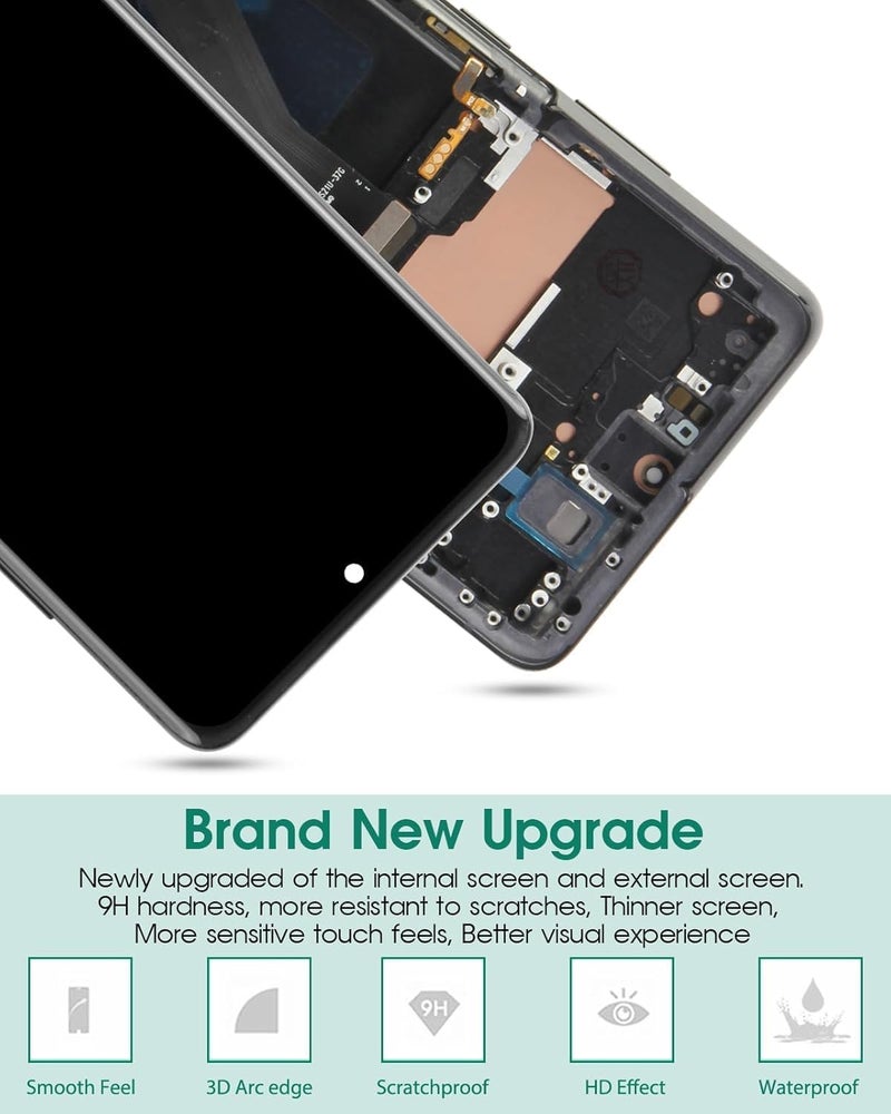 SRJTEK OLED for Samsung Galaxy S21 Ultra 5G Screen Replacement for LCD for Samsung S21 Ultra 5G Display for SM-G998U SM-G998b/DS Ddigitizer Replacement Touch Screen Repair Part (Phantom Black) - Image 2